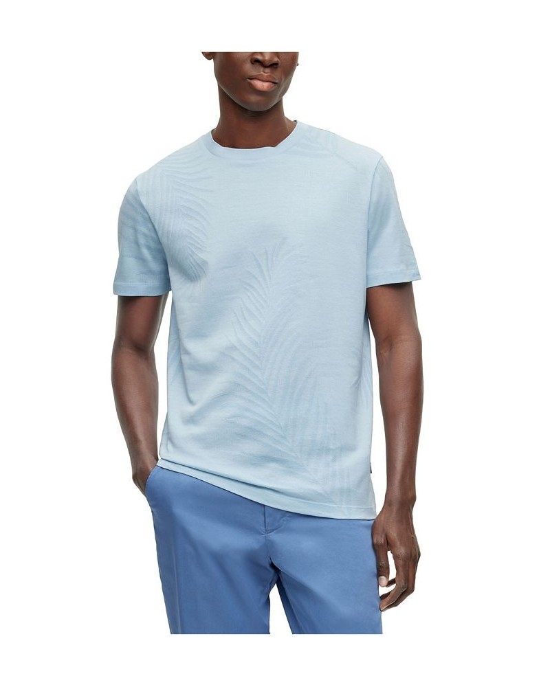 BOSS Men's Regular-Fit Pure Cotton Seasonal Pattern T-shirt Blue $37.98 T-Shirts