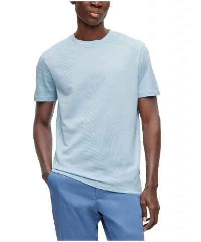 BOSS Men's Regular-Fit Pure Cotton Seasonal Pattern T-shirt Blue $37.98 T-Shirts