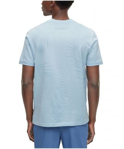 BOSS Men's Regular-Fit Pure Cotton Seasonal Pattern T-shirt Blue $37.98 T-Shirts