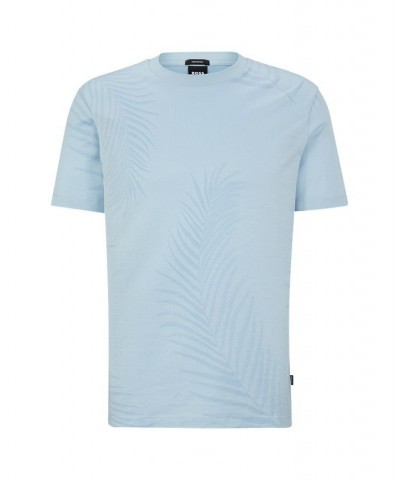 BOSS Men's Regular-Fit Pure Cotton Seasonal Pattern T-shirt Blue $37.98 T-Shirts