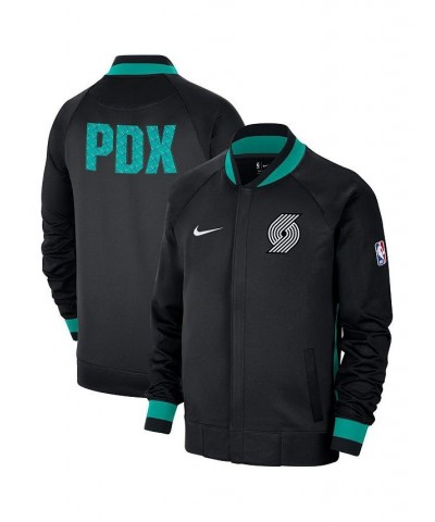 Men's Black and Green Portland Trail Blazers 2022/23 City Edition Showtime Thermaflex Full-Zip Jacket $51.87 Jackets