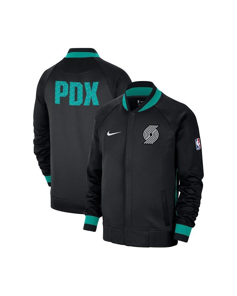 Men's Black and Green Portland Trail Blazers 2022/23 City Edition Showtime Thermaflex Full-Zip Jacket $51.87 Jackets