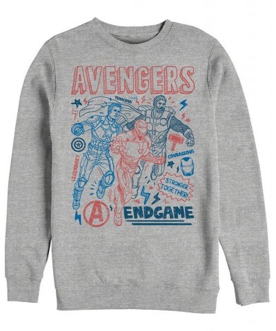 Marvel Men's Avengers Endgame Stronger Together Doodle Sketch, Crewneck Fleece Gray $29.69 Sweatshirt