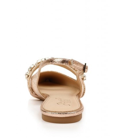 Women's Bambi Slingback Evening Flat Gold $40.59 Shoes