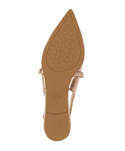 Women's Bambi Slingback Evening Flat Gold $40.59 Shoes