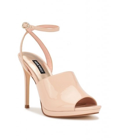 Women's Limbery Peep Toe Ankle Strap Sandals Tan/Beige $33.79 Shoes