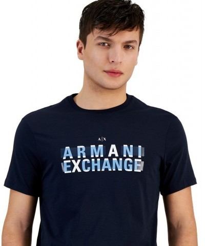 Men's Bar Logo Crewneck Short-Sleeve T-Shirt Blue $41.25 T-Shirts