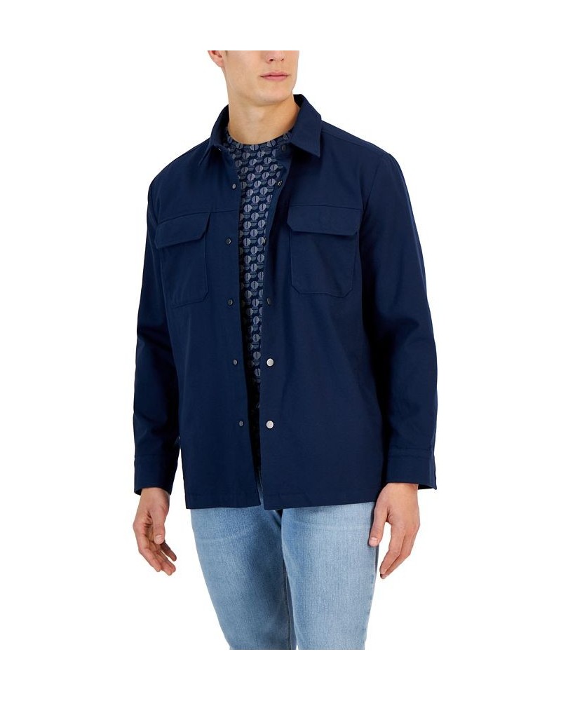 Men's Utility Four-Pocket Shirt Jacket Blue $24.94 Shirts