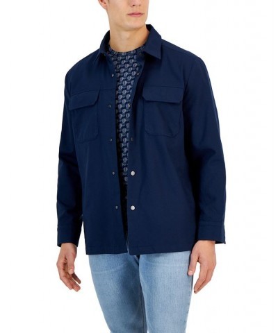 Men's Utility Four-Pocket Shirt Jacket Blue $24.94 Shirts