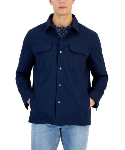 Men's Utility Four-Pocket Shirt Jacket Blue $24.94 Shirts