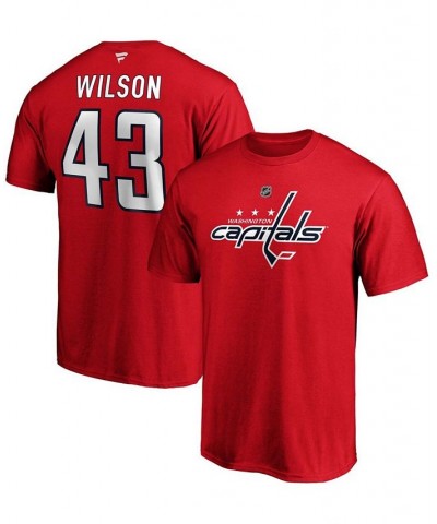 Men's Tom Wilson Red Washington Capitals Team Authentic Stack Name and Number T-shirt $18.35 T-Shirts