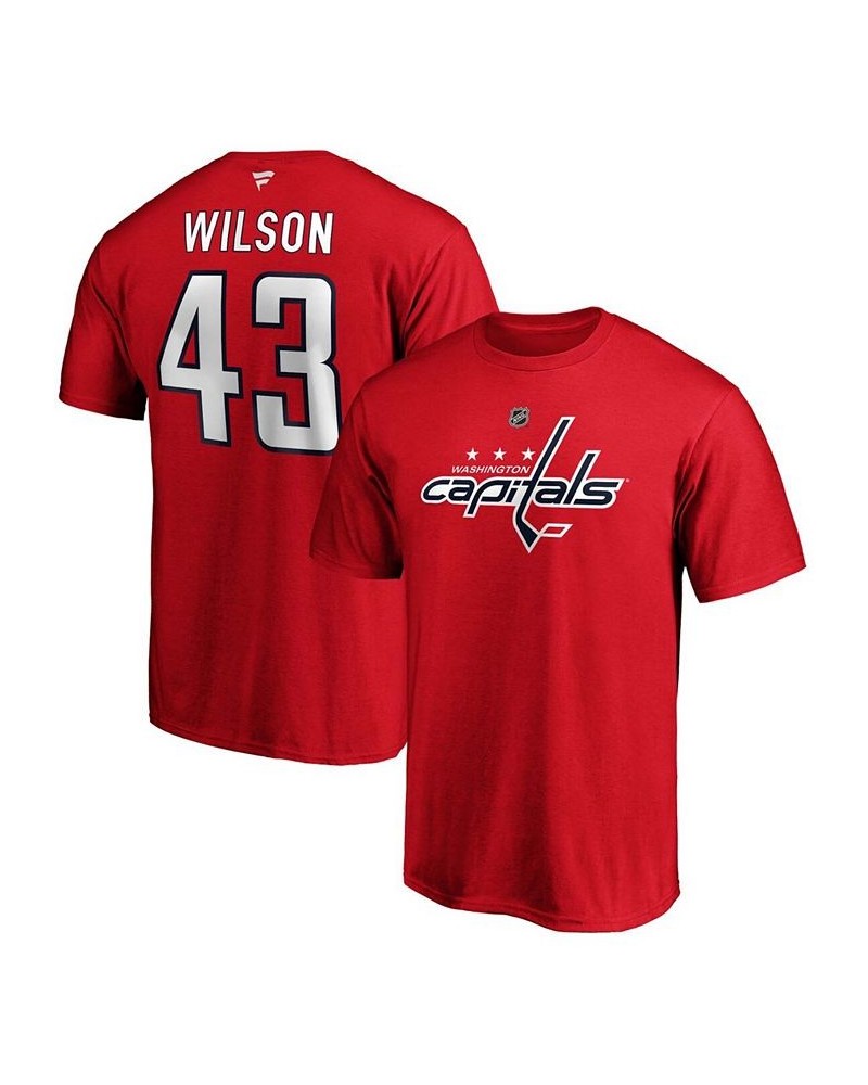 Men's Tom Wilson Red Washington Capitals Team Authentic Stack Name and Number T-shirt $18.35 T-Shirts