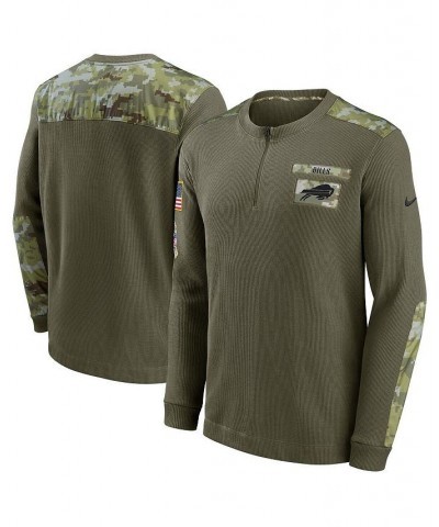 Men's Olive Buffalo Bills 2021 Salute To Service Henley Long Sleeve Thermal Top $40.80 T-Shirts