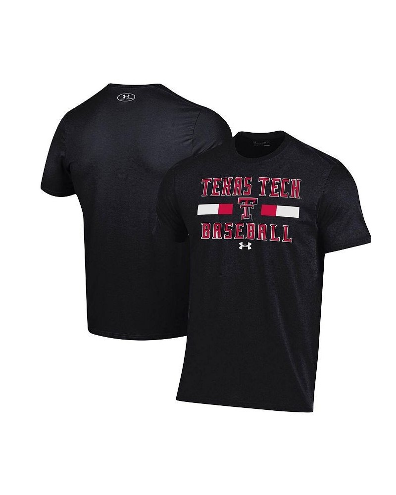 Men's Black Texas Tech Red Raiders Baseball Stack Performance T-shirt $20.25 T-Shirts