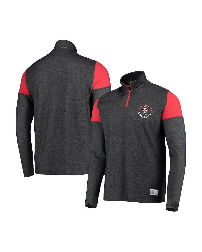 Men's Heathered Charcoal Texas Tech Red Raiders Gameday Tri-Blend Quarter-Zip Jacket $33.60 Jackets