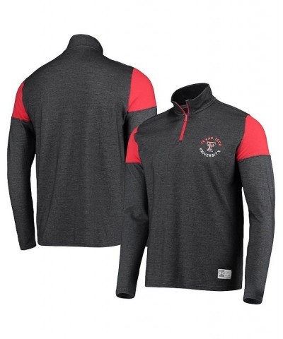 Men's Heathered Charcoal Texas Tech Red Raiders Gameday Tri-Blend Quarter-Zip Jacket $33.60 Jackets