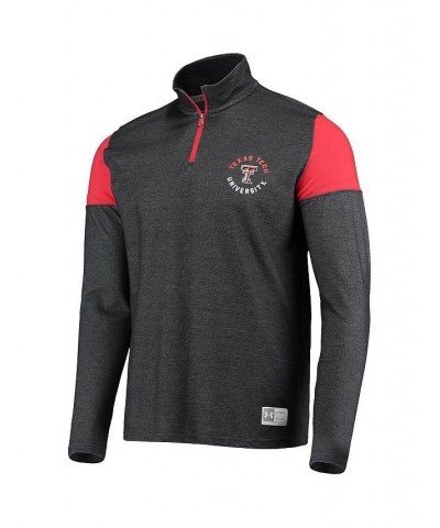 Men's Heathered Charcoal Texas Tech Red Raiders Gameday Tri-Blend Quarter-Zip Jacket $33.60 Jackets