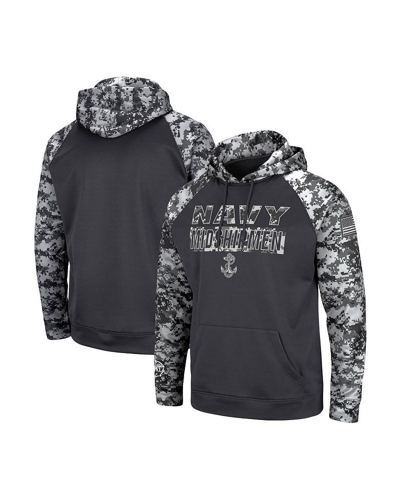 Men's Charcoal Navy Midshipmen OHT Military-Inspired Appreciation Digi Camo Big and Tall Pullover Hoodie $31.50 Sweatshirt