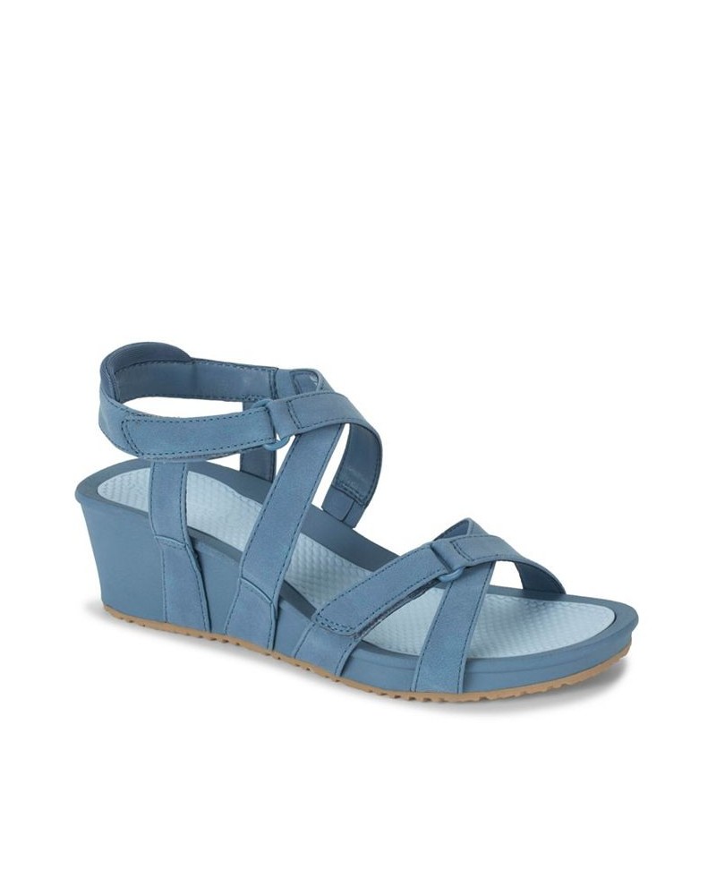 Women's Racquel Wedge Sandal Blue $46.28 Shoes