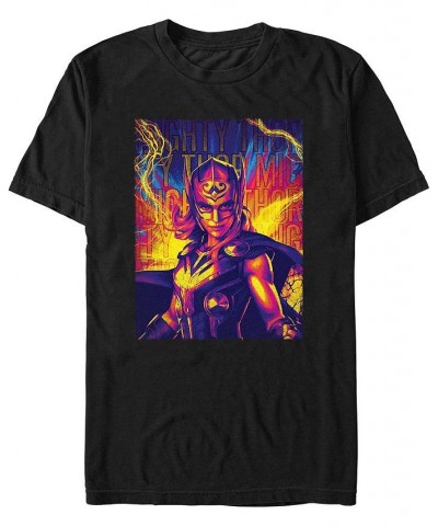 Men's Thor- Love and Thunder Mighty Hero Lightning Short Sleeve T-shirt Black $19.94 T-Shirts