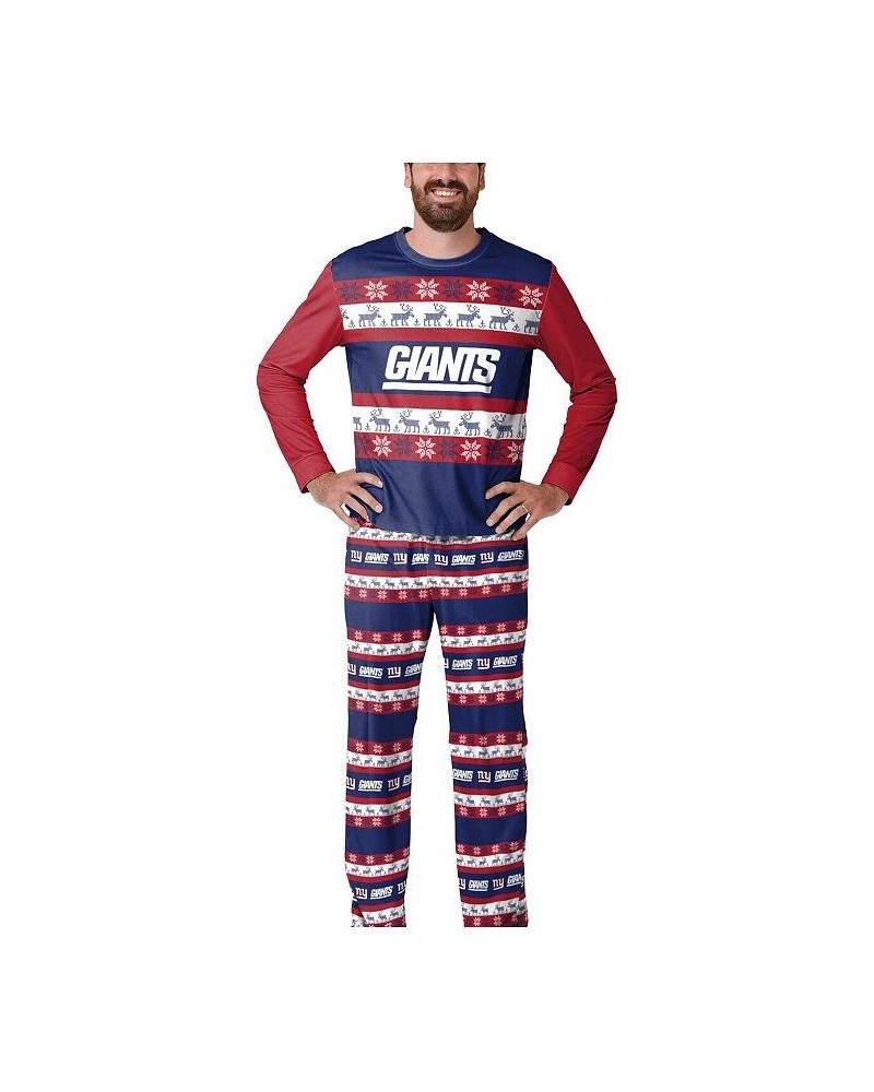 Men's Navy New York Giants Team Ugly Pajama Set $41.59 Pajama