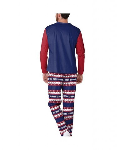 Men's Navy New York Giants Team Ugly Pajama Set $41.59 Pajama