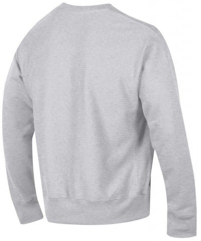 Men's Gray Illinois Fighting Illini Arch Over Logo Reverse Weave Pullover Sweatshirt $42.50 Sweatshirt