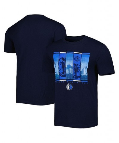 Men's Navy Dallas Mavericks City Skyline T-shirt $17.28 T-Shirts