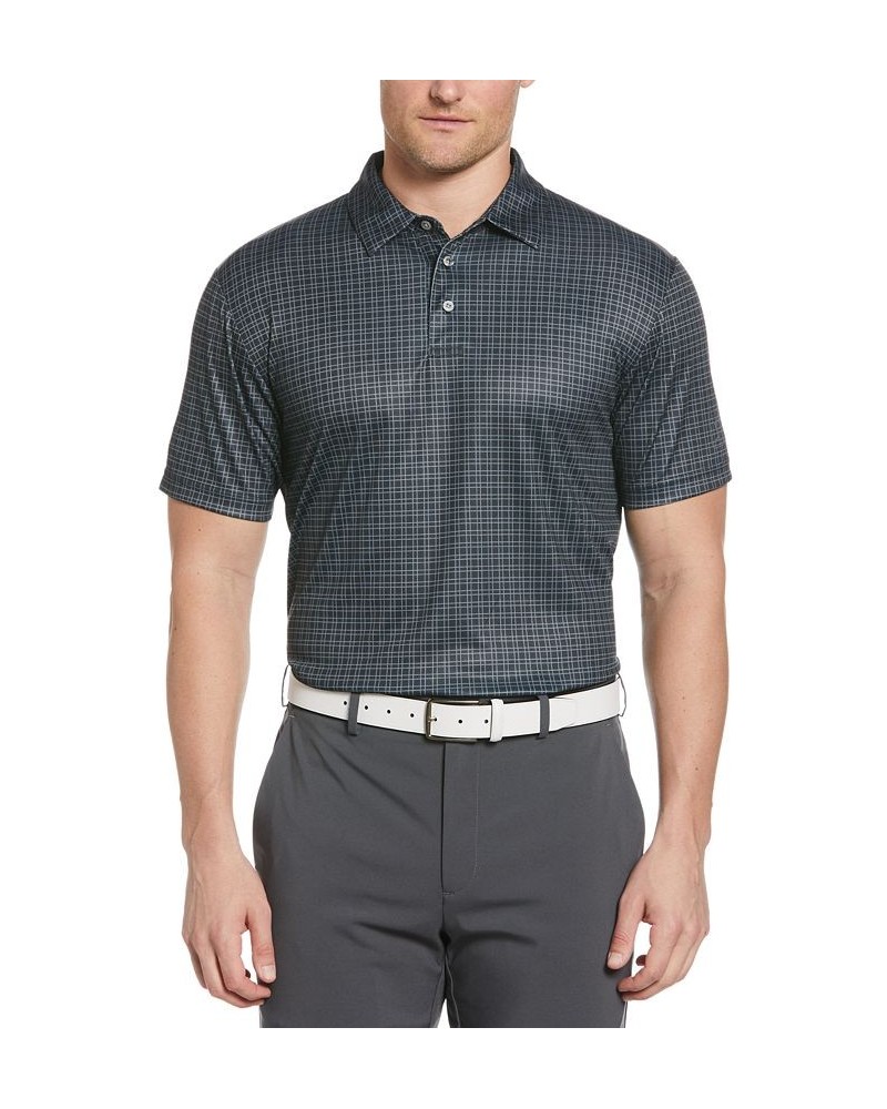 Men's Plaid Print Short-Sleeve Performance Polo Shirt Black $15.66 Polo Shirts