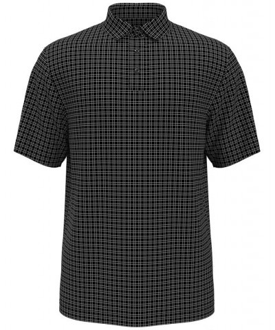 Men's Plaid Print Short-Sleeve Performance Polo Shirt Black $15.66 Polo Shirts