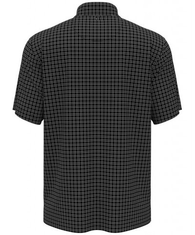 Men's Plaid Print Short-Sleeve Performance Polo Shirt Black $15.66 Polo Shirts