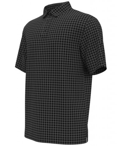 Men's Plaid Print Short-Sleeve Performance Polo Shirt Black $15.66 Polo Shirts