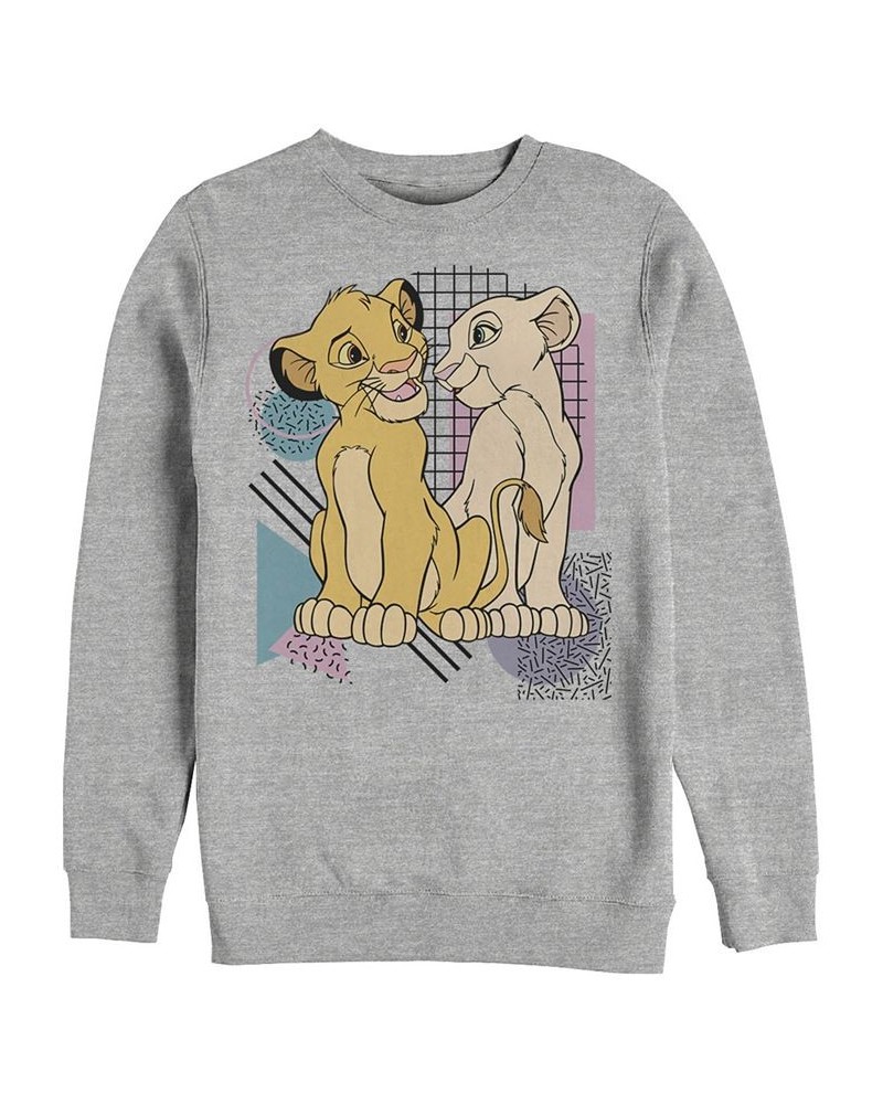 Disney Men's Lion King Retro Simba and Nala, Crewneck Fleece Gray $22.55 Sweatshirt