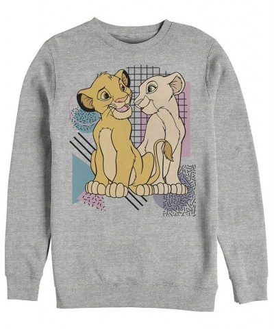 Disney Men's Lion King Retro Simba and Nala, Crewneck Fleece Gray $22.55 Sweatshirt