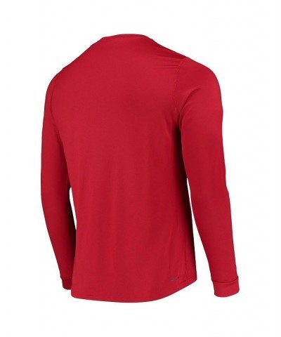 Men's Red Chicago Fire Vintage-Like Performance Long Sleeve T-shirt $24.00 T-Shirts