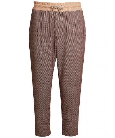 Men's Two-Tone Jacquard Jersey Joggers Tan/Beige $45.90 Pants