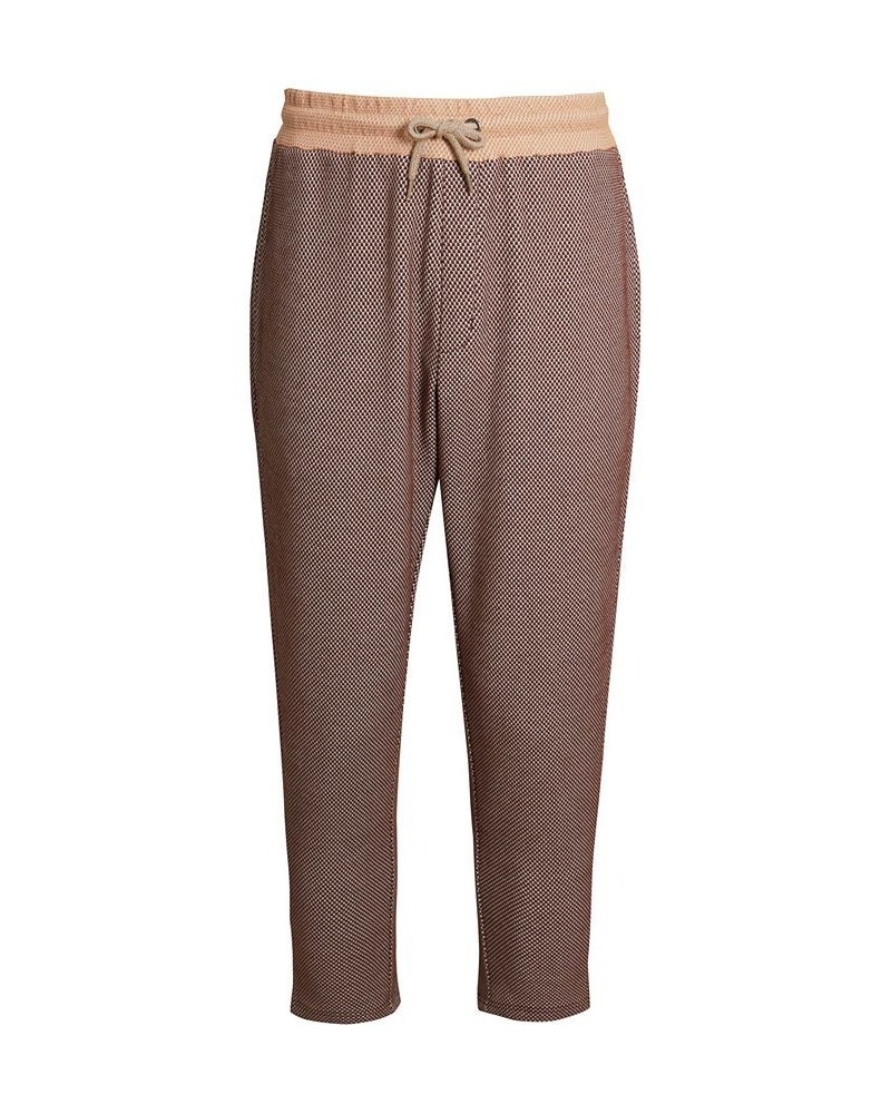 Men's Two-Tone Jacquard Jersey Joggers Tan/Beige $45.90 Pants