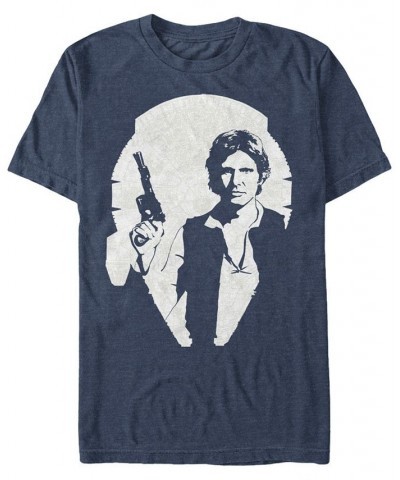 Star Wars Men's Classic Han Solo Millennium Falcon Silhouette Short Sleeve T-Shirt Blue $15.05 T-Shirts