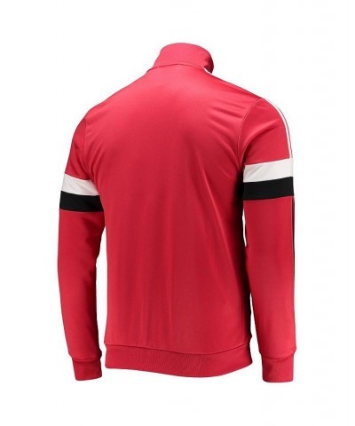 Men's Red Manchester United 3-Stripe Full-Zip AEROREADY Track Jacket $38.22 Jackets