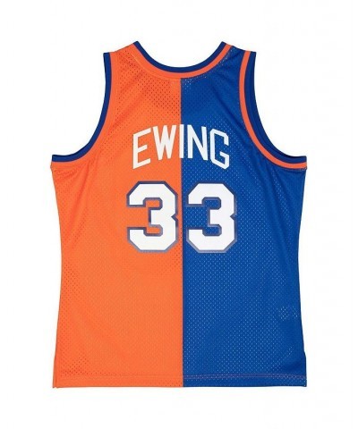 Men's Patrick Ewing Blue, Orange New York Knicks Hardwood Classics 1991-92 Split Swingman Jersey $36.63 Jersey