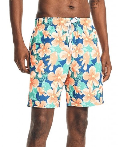 Men's 8" Hibiscus-Print Elastic-Waist Swim Trunks PD03 $19.95 Swimsuits