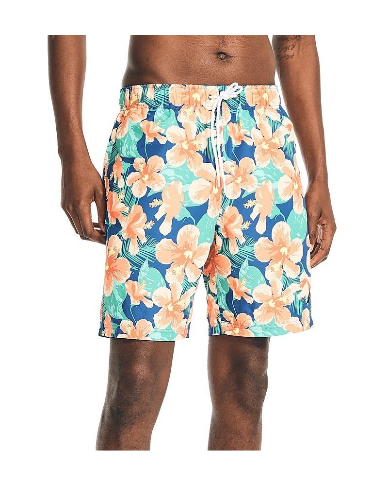 Men's 8" Hibiscus-Print Elastic-Waist Swim Trunks PD03 $19.95 Swimsuits