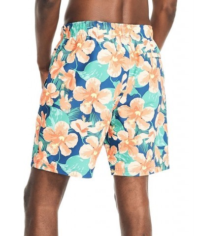 Men's 8" Hibiscus-Print Elastic-Waist Swim Trunks PD03 $19.95 Swimsuits