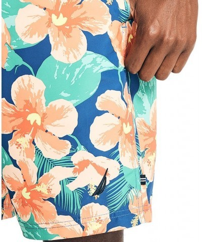 Men's 8" Hibiscus-Print Elastic-Waist Swim Trunks PD03 $19.95 Swimsuits