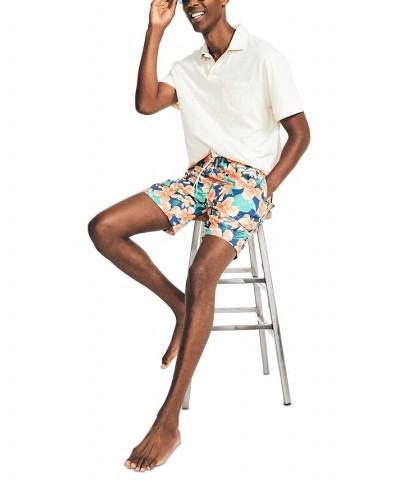 Men's 8" Hibiscus-Print Elastic-Waist Swim Trunks PD03 $19.95 Swimsuits