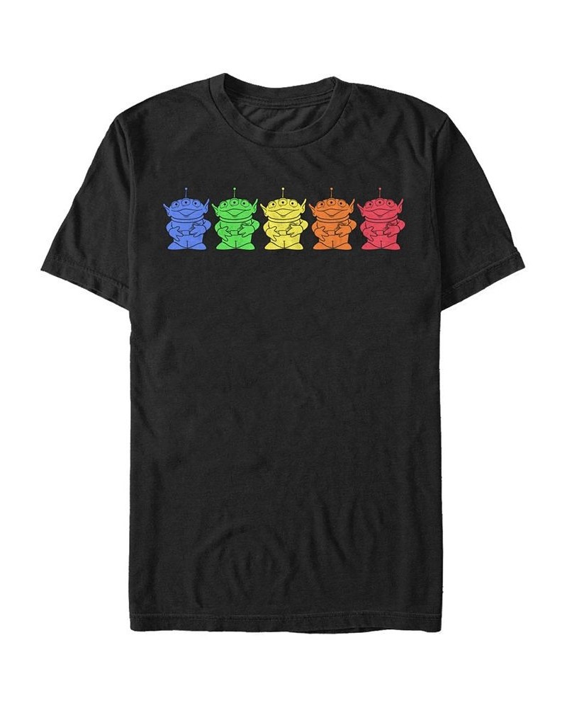 Disney Pixar Men's Toy Story Rainbow Alien Line Up, Short Sleeve T-Shirt Black $14.70 T-Shirts