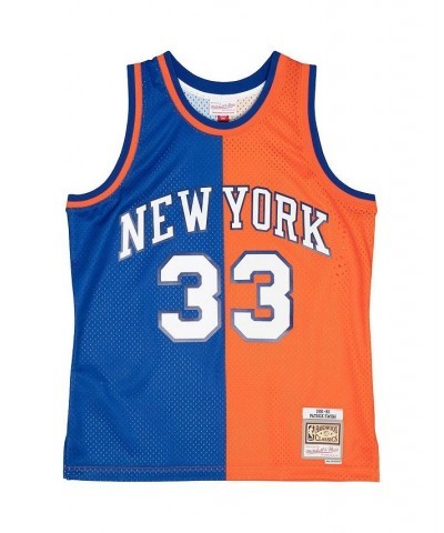 Men's Patrick Ewing Blue, Orange New York Knicks Hardwood Classics 1991-92 Split Swingman Jersey $36.63 Jersey