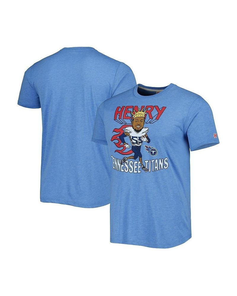 Men's Derrick Henry Heathered Light Blue Tennessee Titans Caricature Player Tri-Blend T-shirt $20.16 T-Shirts