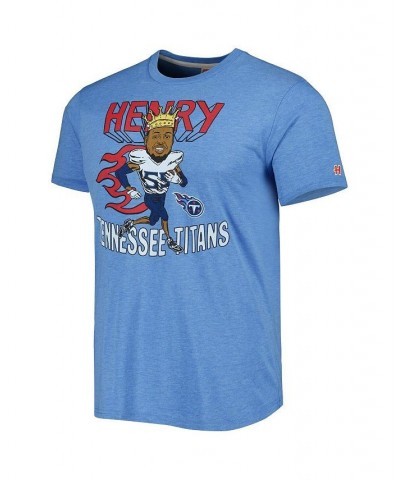 Men's Derrick Henry Heathered Light Blue Tennessee Titans Caricature Player Tri-Blend T-shirt $20.16 T-Shirts