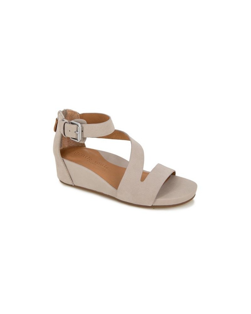 Women's Gwen Platform Wedge Sandals Tan/Beige $50.70 Shoes